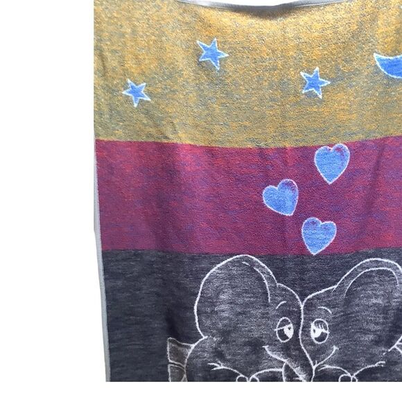 Biederlack Gebr Jost Partner Elephant Hearts Blanket 77" X 53"‎ USA Vintage - Picture 2 of 8